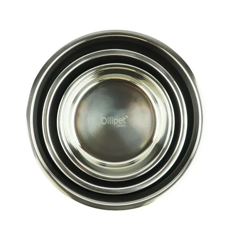 Madskål Og Vandskål^Ollipet Stainless steel bowl anti-slip