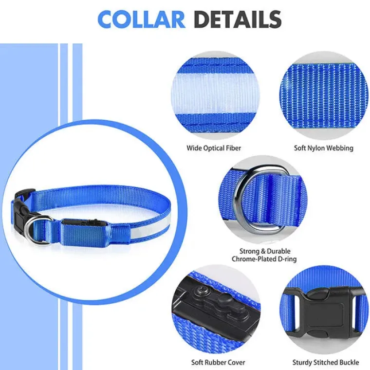 Hundehalsbånd|Løbeturen^Ollipet The Stripe LED Collar | Halsbånd med lys