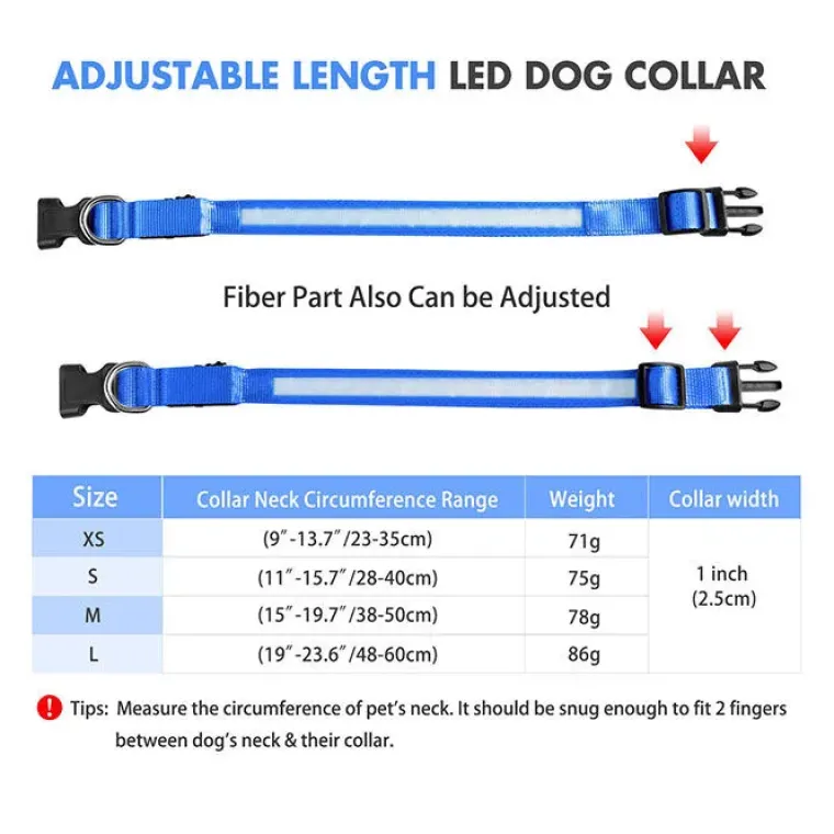 Hundehalsbånd|Løbeturen^Ollipet The Stripe LED Collar | Halsbånd med lys
