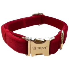 Hundehalsbånd|Julekurven^Ollipet Velour justerbar halsbånd | M. Guldspænde