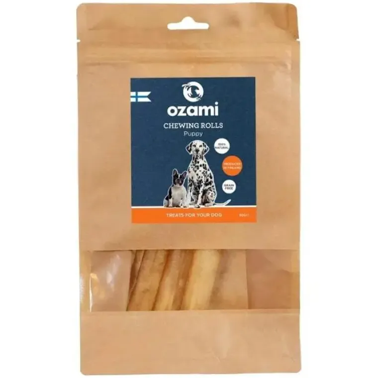 Hvalpegodbidder Og Gnaveben|Godbidder Og Gnaveben^Ozami Premium Chewing Rolls Puppy | 3-pack