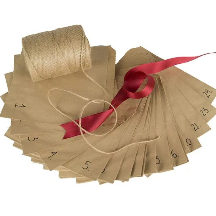 Julekurven^Cotonshoppen Pakkekalender gaveposer | 24 stk
