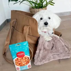 Hundetaske^ Pakketilbud | Ollipet Nice Hundetaske m. Luksus tæppe og Ficcaro Godbidder
