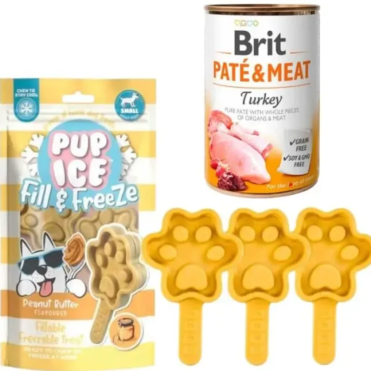 ☀️Sommerklar|Godbidder Og Gnaveben^ Pakketilbud | Pup ice Fill & Freeze m. vådfoder