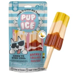 ☀️Sommerklar|Hundeferien^Pup Ice Raket hundeis | Banan og Chokolade 2 stk.