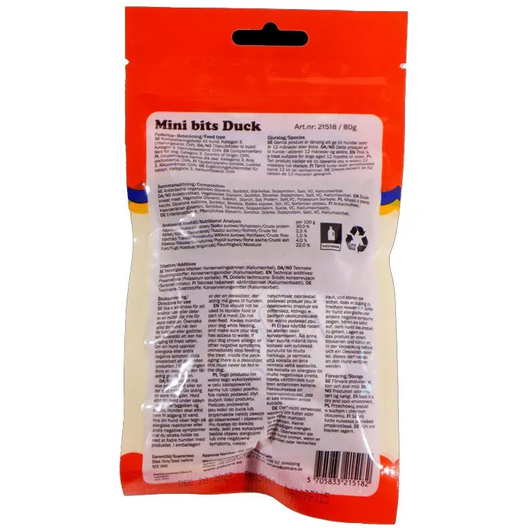 Godbidder & Smagsvarianter|Godbidder Og Gnaveben^Småland Mini Bits Duck 80g