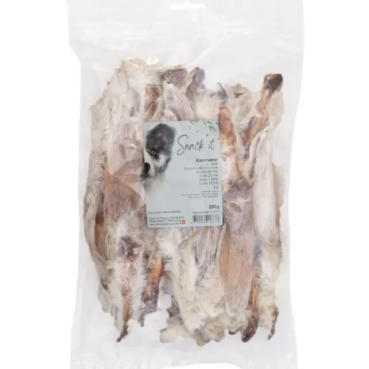 Single Protein & Foder & Godbidder|Godbidder Og Gnaveben^Snack'it Kaninører Med Pels