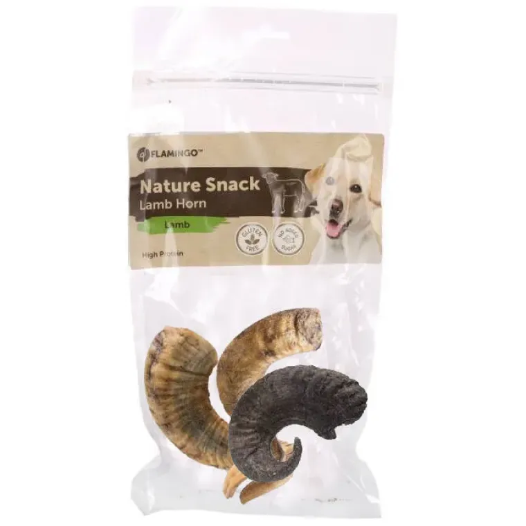 Godbidder Og Gnaveben^Flamingo SNACKS NATURE, Lammehorn | 200g