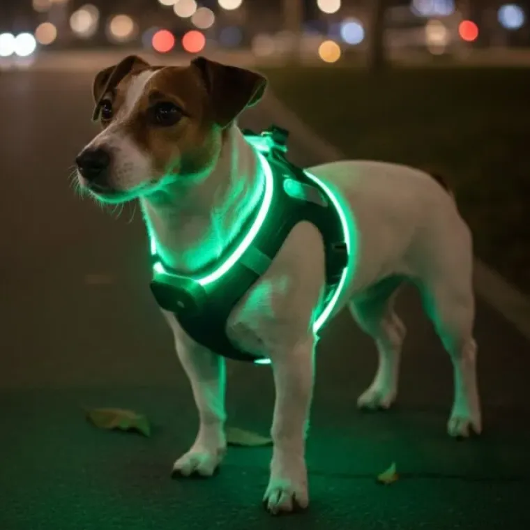 Hundeseler|Led Lys Og Refleks^Cotonshoppen Step-in hundesele med LED-lys