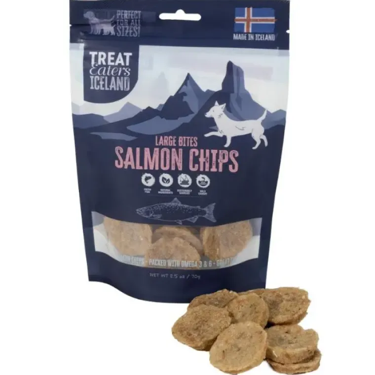 Fodertilskud^Treateaters Iceland Large Bites Salmon Chips | 70g