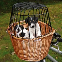Hundeferien|Cykelkurv Til Hund^Trixie cykelkurv naturflet med gitter