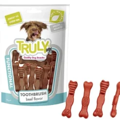 Godbidder Og Gnaveben^Truly Dog Dental Toothbrush - Beef Flavour | 90g