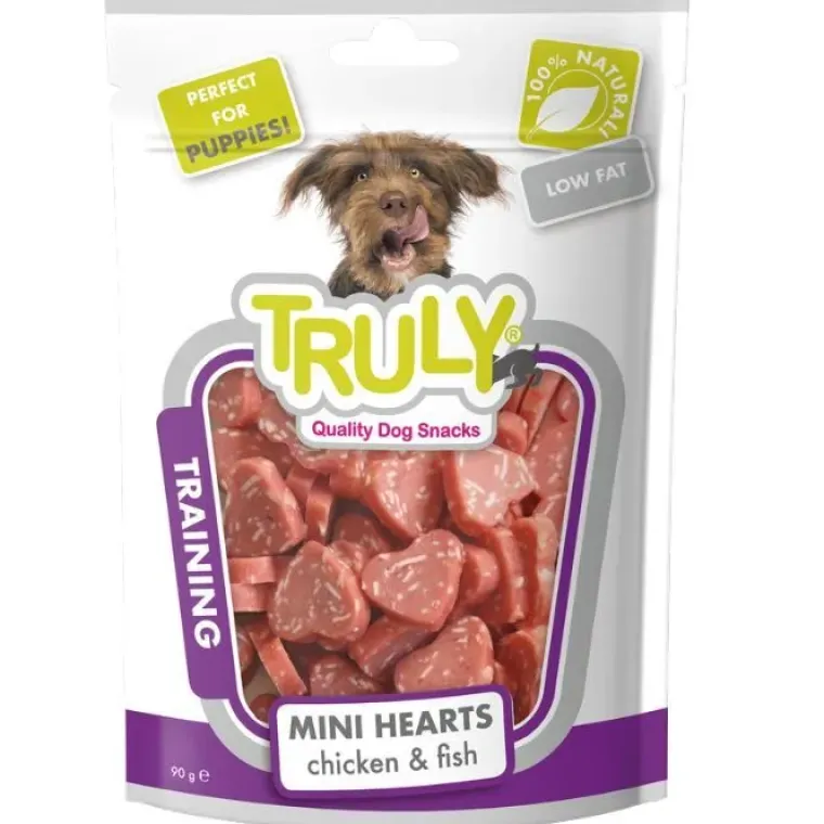 Hvalpegodbidder Og Gnaveben|Godbidder Og Gnaveben^Truly Dog Puppy Mini Hearts | 90g