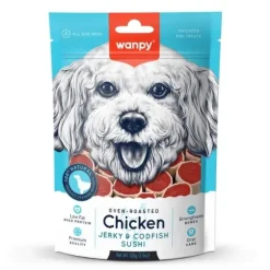 Godbidder Og Gnaveben^Wanpy Chicken Jerky & Codfish Sushi | 100g