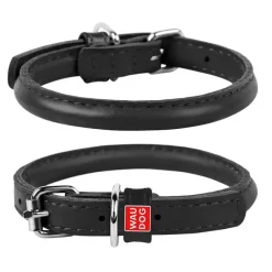 Hundehalsbånd^Collar/WauDog Waudog Rundsyet Læder Halsbånd