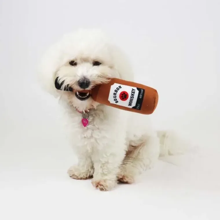 Ollipet Hundelegetøj|Plyslegetøj Til Hunde^Ollipet Whiskey Bourbon Plysflaske