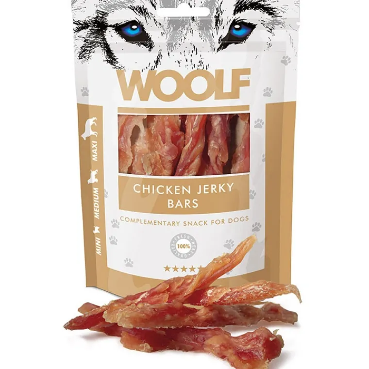 Godbidder Og Gnaveben^WOOLF Chicken Jerky bars | 100g
