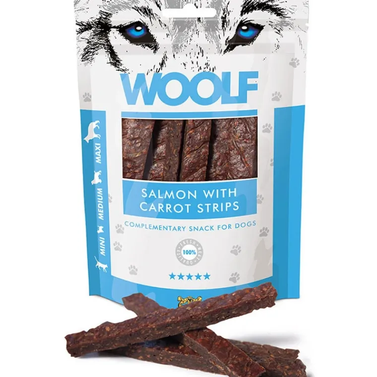Godbidder Og Gnaveben^WOOLF Salmon with carrot strips | 100g