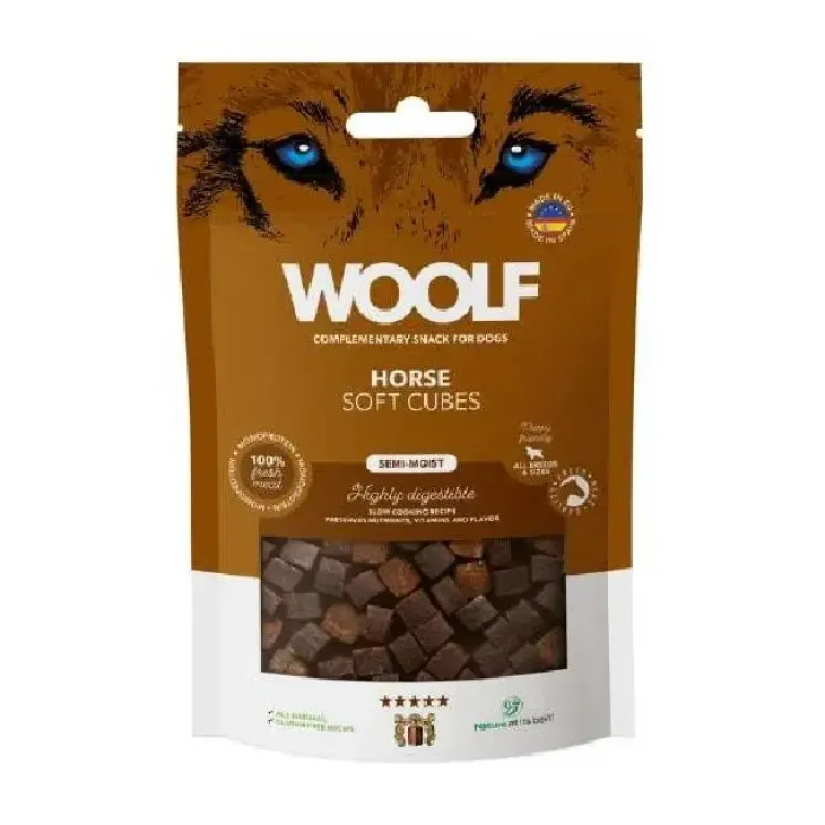Godbidder Og Gnaveben^WOOLF Semi Moist Godbidder, Hest | 100g