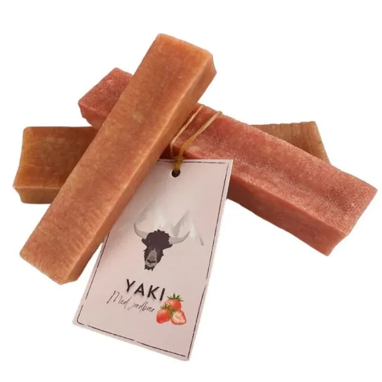Lyserøde Favoritter|Godbidder Og Gnaveben^Yaki dog snacks Yaki Tyggeben | Jordbær